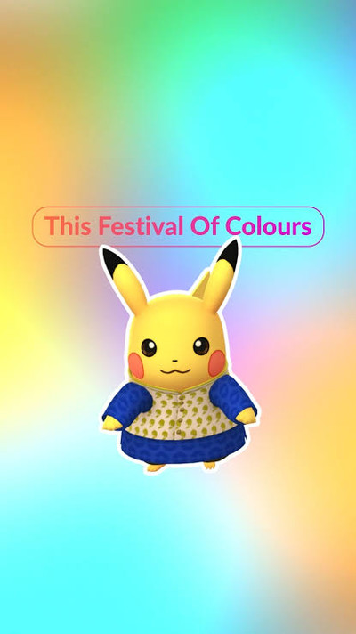 Pikachu em kurta celebra Holi no Pokémon GO com evento especial na Índia